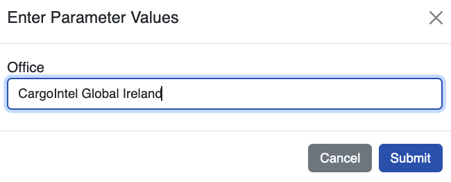 input parameter value