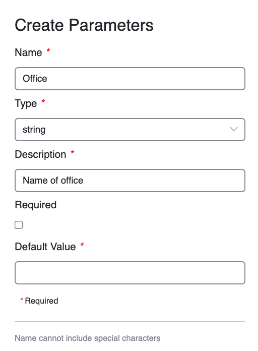 configure parameter