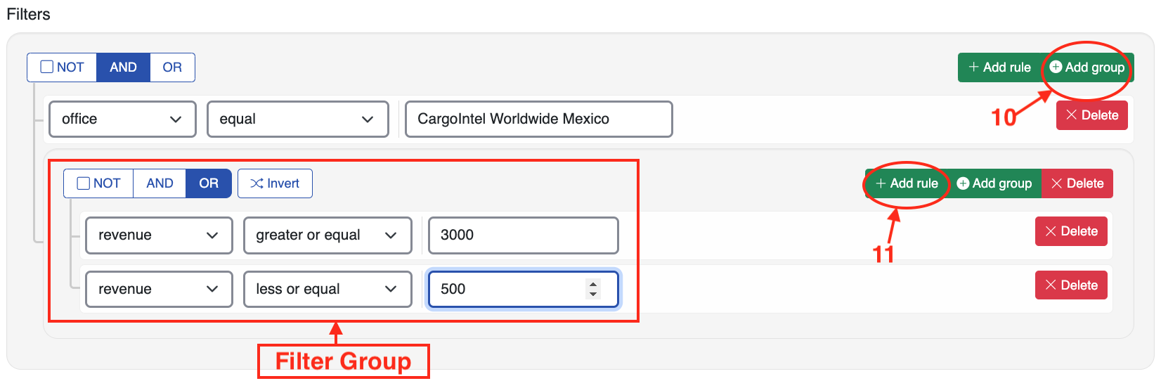 query builder filter groups