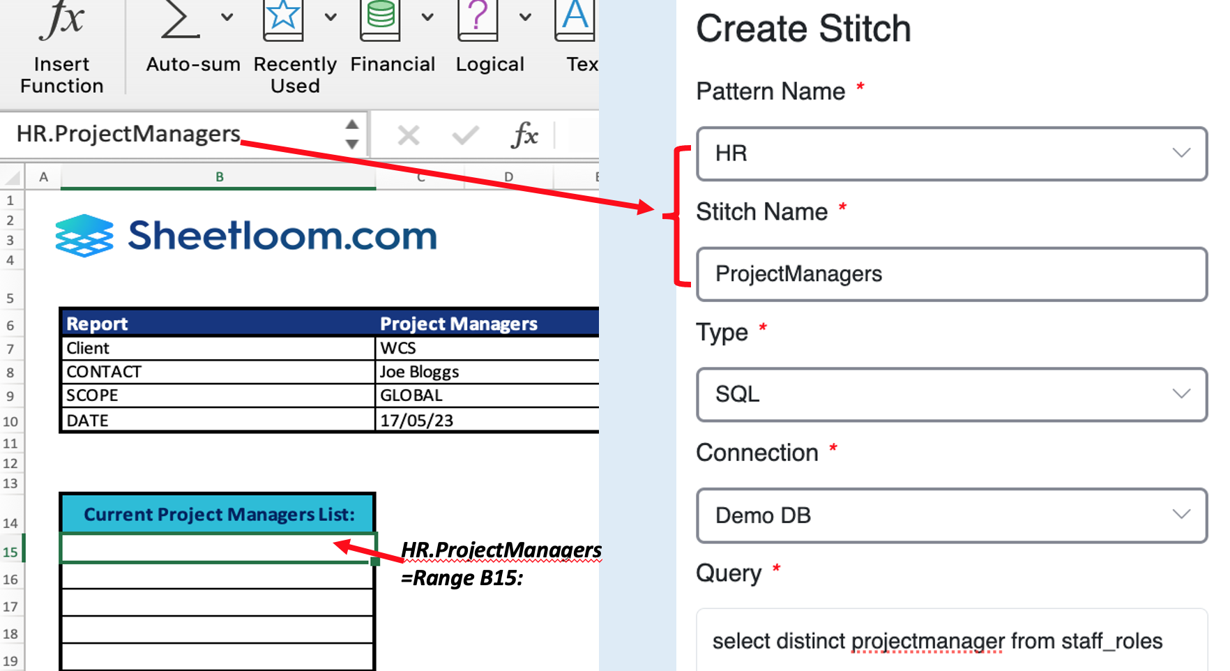 Sheetloom-Excel mapping